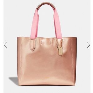 Coach rose gold metallic tote